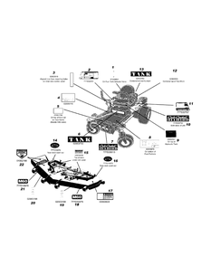 Decal Map Diagram and Parts List for M60-KW LC-53AJ8CT6050-29HP-LC-DFI Cub Cadet Lawn Tractor